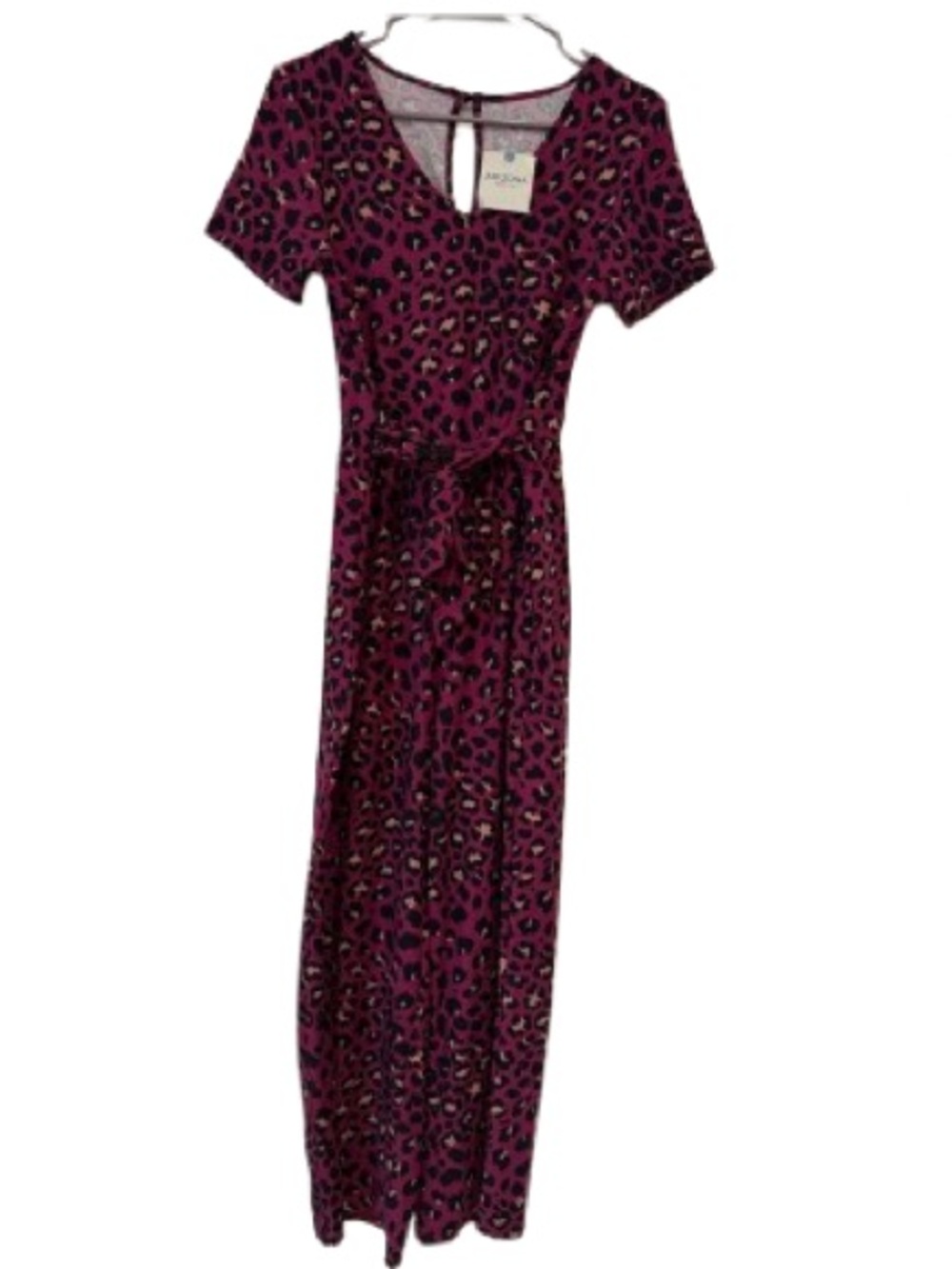 Arizona Jean Company Magenta/Black Leopard Print Jumpsuit size M